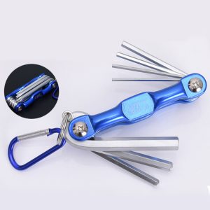 Aluminum folding hex wrench set, flat head Torx hex wrench, 7pc/8pc folding hex wrench