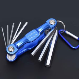 Alternative view of Aluminum folding hex wrench set, flat head Torx hex wrench, 7pc/8pc folding hex wrench