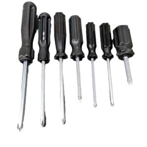 Galvanized Phillips screwdriver with black plastic handle, Torx screwdriver, household manual hardware tool set.
