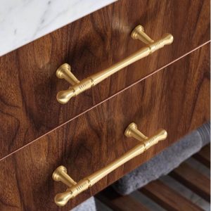 Alternative view of Brass cabinet door handles, simple kitchen cabinets, wardrobes, drawers, solid gold
