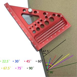 Alternative view of Woodworking right-angle ruler, triangle ruler, measuring tool, multi-angle, multi-functional aluminum alloy scribing ruler