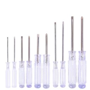 Crystal screwdrivers 2.0, 2.5, 3.0, 4.0, 5.0, Phillips and flathead screwdrivers, toy style, mini transparent. (Free gift included)