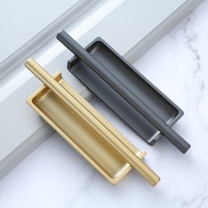 Alternative view of Modern minimalist recessed sliding door handle