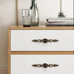 Alternative view of Aluminum alloy ivory white minimalist drawer shoe cabinet wardrobe door handles