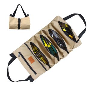 Canvas tool bag, woodworking and electrical repair storage bag, roll tool bag, car tool box, portable toolbox